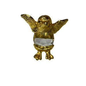 Gold Crystal Penguin Figurine 3”